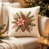 Soft Christmas Pillow Cover Pink Watercolor Style Santa Pillow Cover  Party Decoration