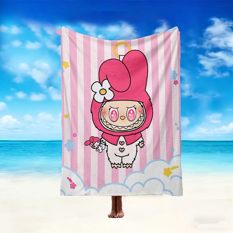 1pc LABUBU Blanket, Cozy Valentine's Day Blanket, Multi-functional Nap Blanket Available Throughout the Four Seasons