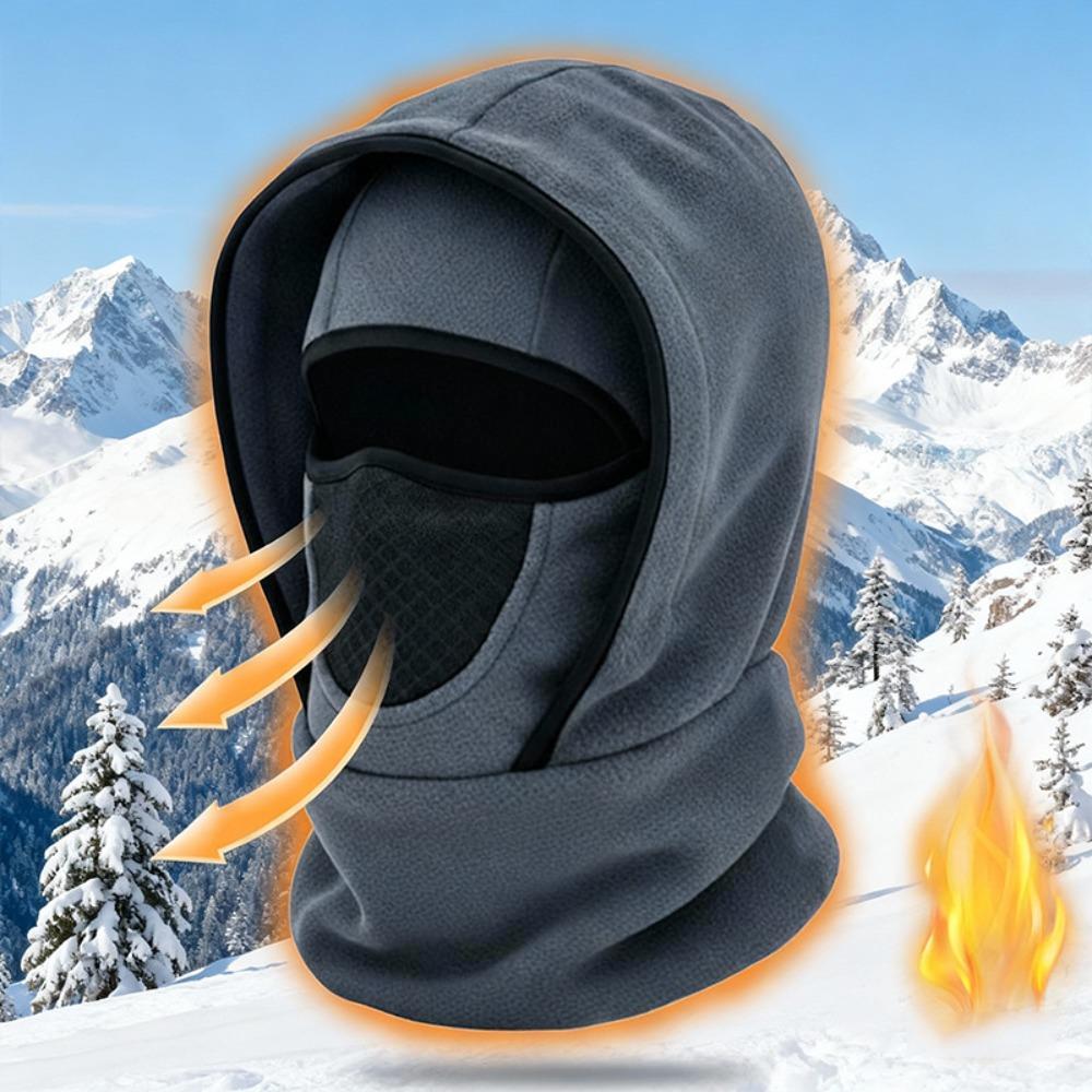 Waterproof Polar Fleece Balaclava Hat Thermal for Cold Weather Face Cover Cycling Skiing Face Neck Warmer Beanie Cap