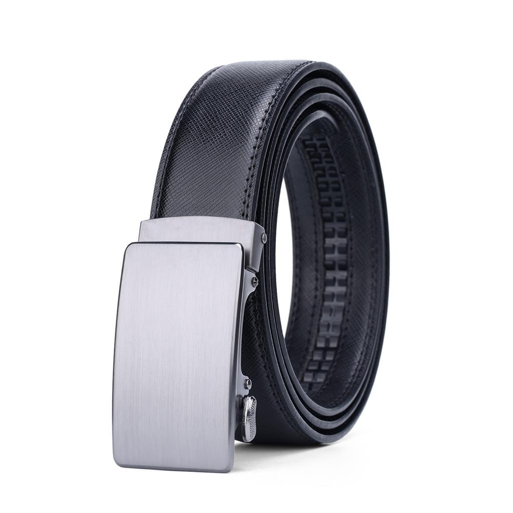 Men'S Versatile Belt Automatic Buckle Black Belt Cowhide Simple Business Casual Pants With Men'S