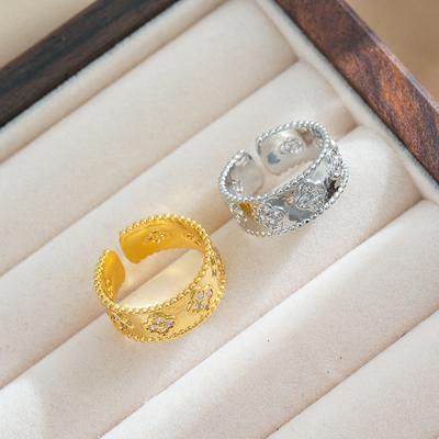 Δαχτυλίδι Καλειδοσκόπιο Τετράφυλλο Τριφύλλι Ελαφριά Πολυτέλεια Γυναικεία Μόδα Κλασικό Ζευγάρι Ανοιχτό Δαχτυλίδι Δαχτύλου Κοσμήματα