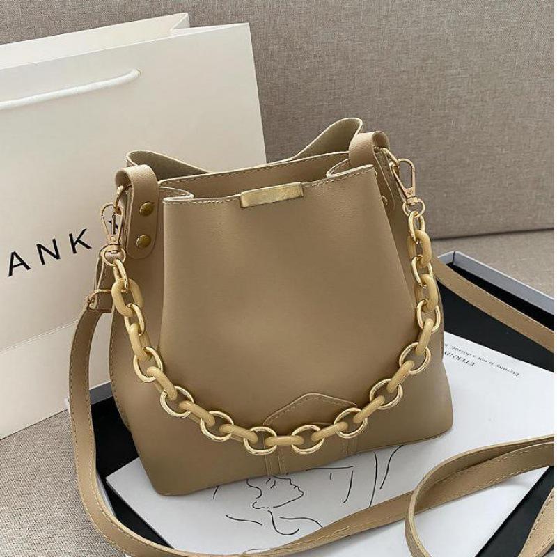 

Весна 2024 Корейская мода Большая вместимость Текстурированное ведро Кроссбоди и сумка на плечо для женщин хаки