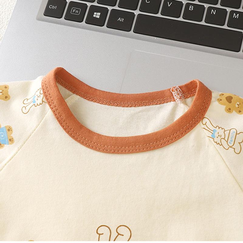 Sommer Kinder Kurzarm O Neck T-shirt Hosen Set Casual Baggy 2 stücke Anzug Baumwolle Cartoon Printes Outfit