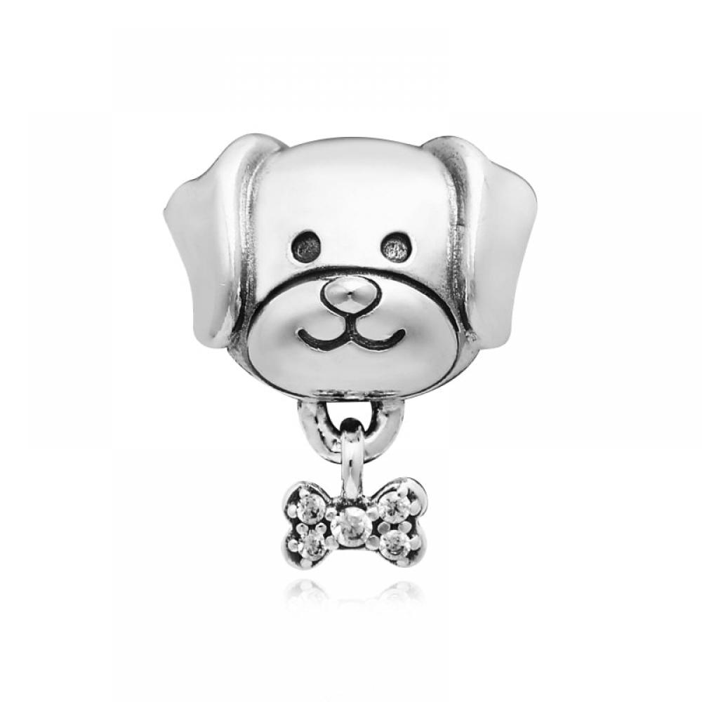 Pandora 792254c01 Pet Dog Dog   Bone Silver Charm