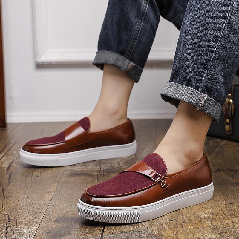 Fashion Breathable Leather Casual Shoes Luxury Brand Male Flats Classic Men's Comfortable Loafers Hot Selling Men's Park Walking Shoes
