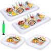 2 buc Bar de Servire Gonflabil Tăvi de Gheață pentru Salată Recipiente pentru Mâncare Băuturi - Accesorii pentru Grătar Picnic Petrecere la Piscină Bufet Luau Cooler