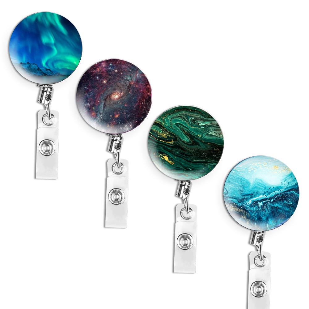 Set Creativo di Portachiavi Retrattili per Ufficio - Cavo d'Acciaio Anti-Perdita in 4 Pezzi