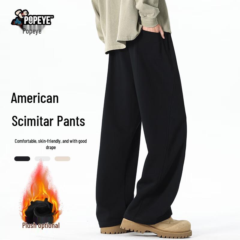 

Popeye Men s Fleece Lined Straight Wide Leg Casual Pants XL