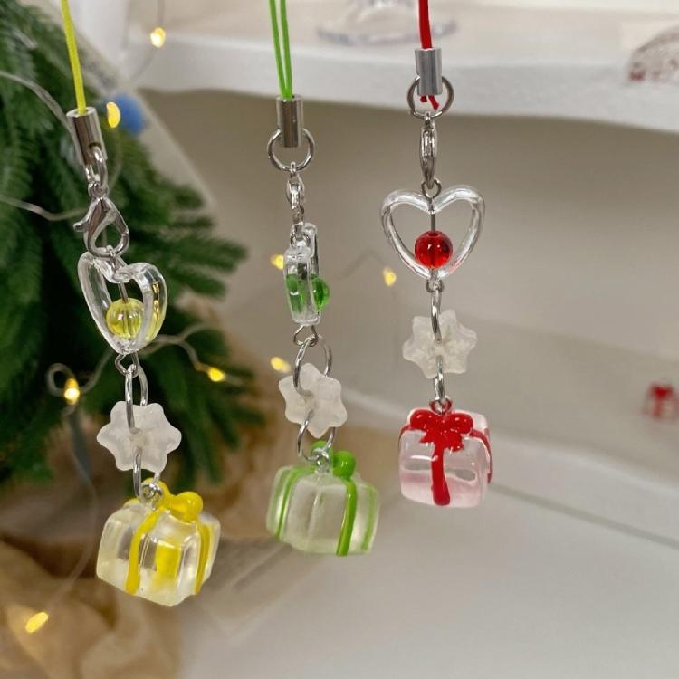 Elegant Snowflake Crystal Phone Chain Sturdy Snowflake Crystal Phone Chain Gift Box Pendant For Holiday Celebrations