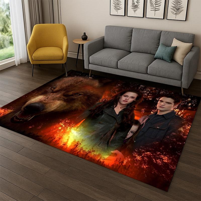 Tappeto Tappeto Saga di Twilight Edward Bella per Camera da Letto Soggiorno Divano Sala Giochi Zerbino Decorazione Casa, Tappeto Area Giochi Bambini Antiscivolo Regalo