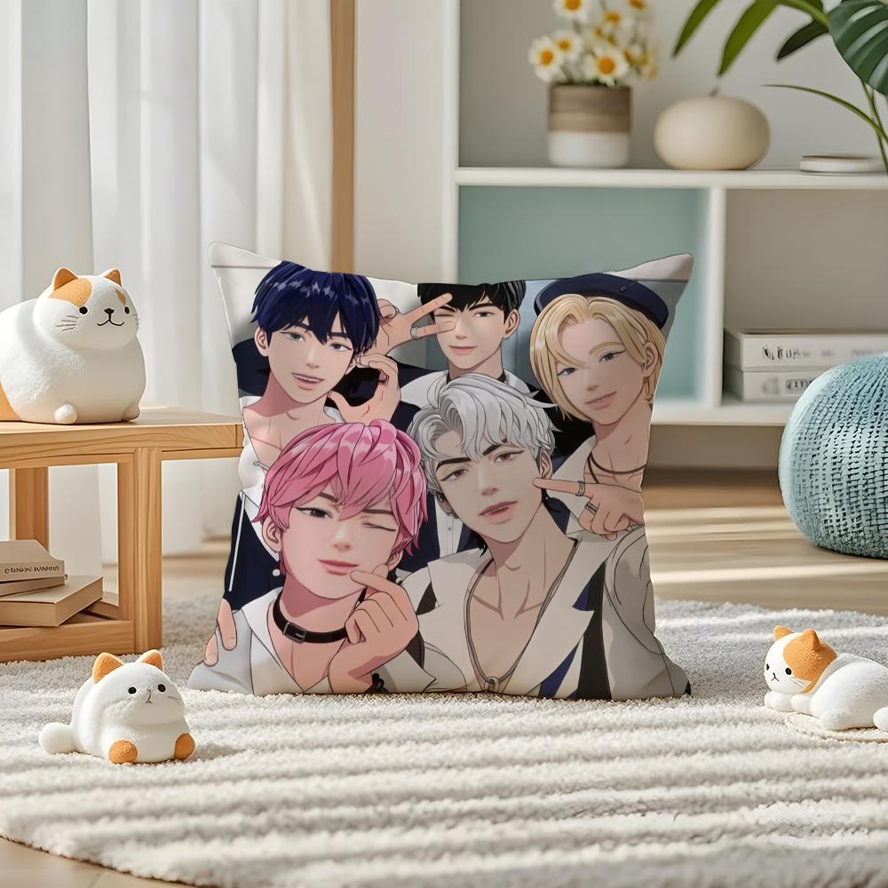 Kpop PPLAVE Kissenbezug Seidig elegant Komfort Sofa Bett Verdeckter Reißverschluss