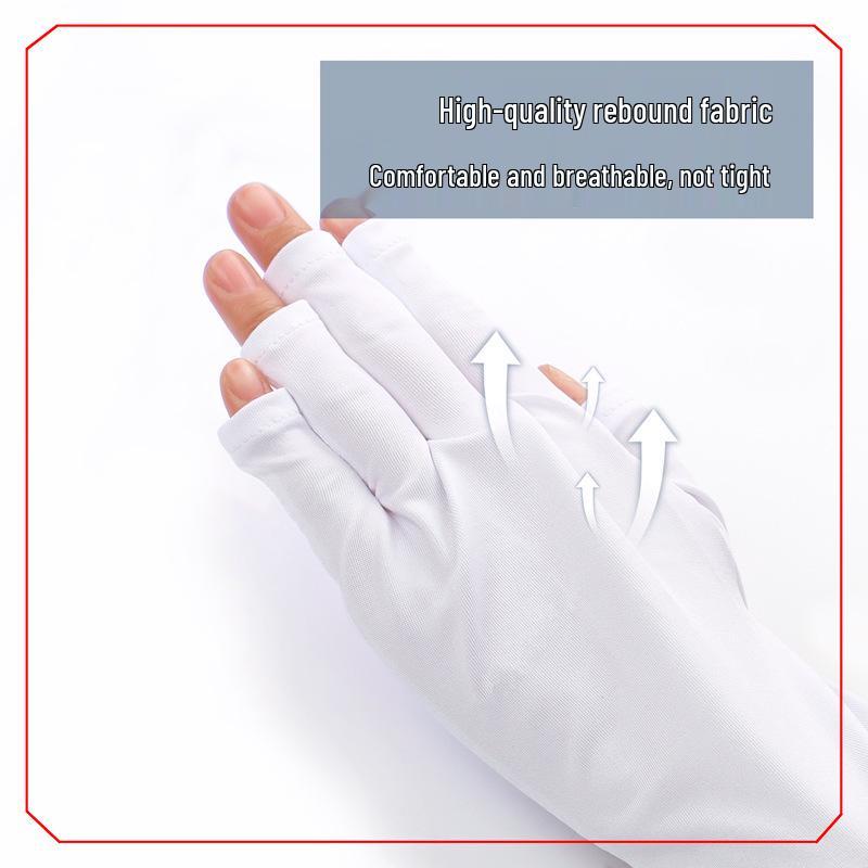 UV-Blocking Half-Finger Gloves for Nail Salons - Protects Against Phototherapy and Radiation 