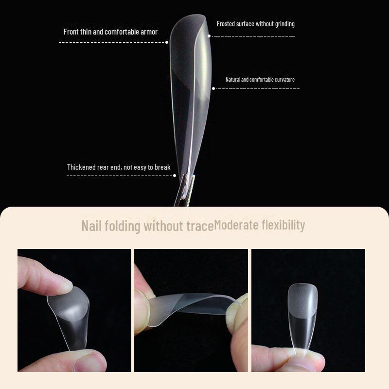 "50-delige Naadloze Transparante Trapeziumvormige Gematteerde Puntige Enkele Maat Nageltips" (0-11) voor Salons"