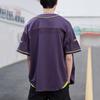 Li Ning Badfive Sports Basketball Series Embroidered Letter Knitted Baseball Jacket Men jackets Gothic-Purple AFDQ021-1
