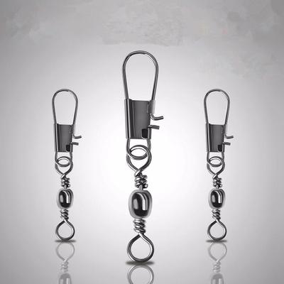 20Pcs Fishing Line Connector Solid Fishing Barrel Swivel Rings Interlock Snap Fishhooks Accessories