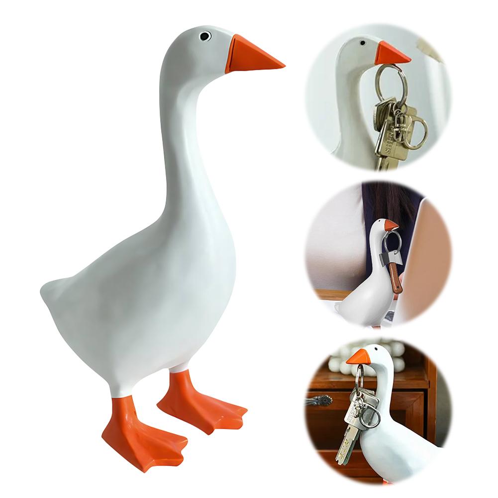 Kawaii Magnetic Silly Goose Figurine Cute Goose Resin Statue Resin Goose Duck Statue Sculpture Housewarming Gifts for Women Men