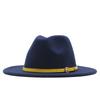 European and American style spring and autumn winter imitation felt big brim hat British retro woolen top hat men's and women's travel Panama jazz hat