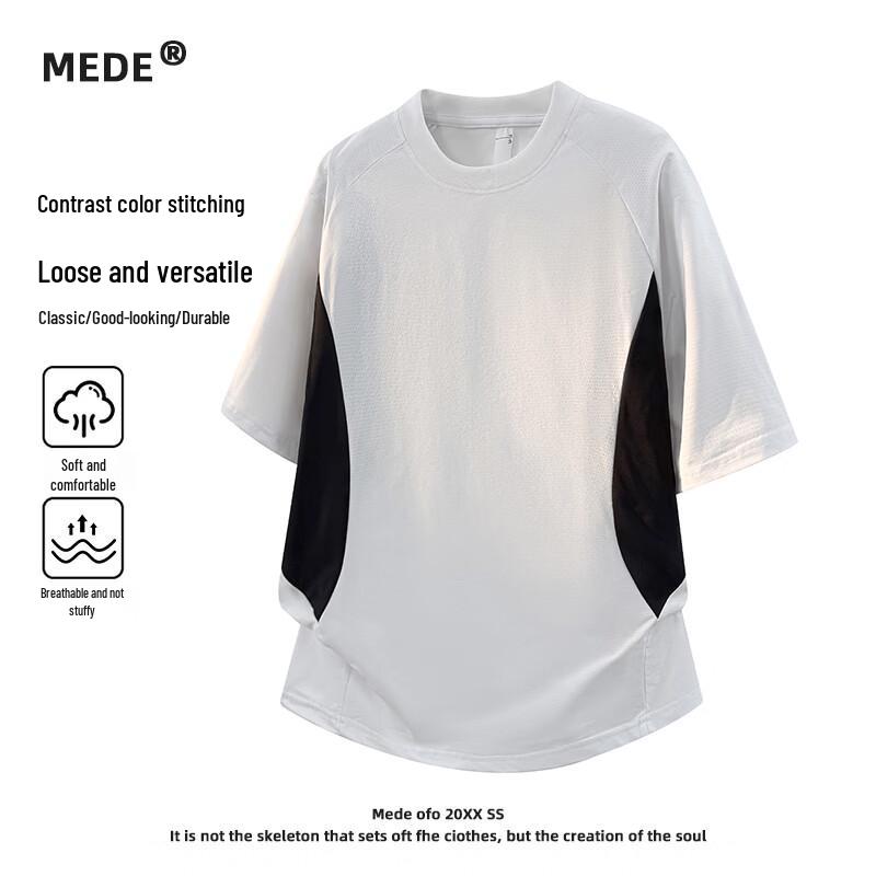 MEDE Solona Men s Color-block Loose Fit T-shirt 4XL