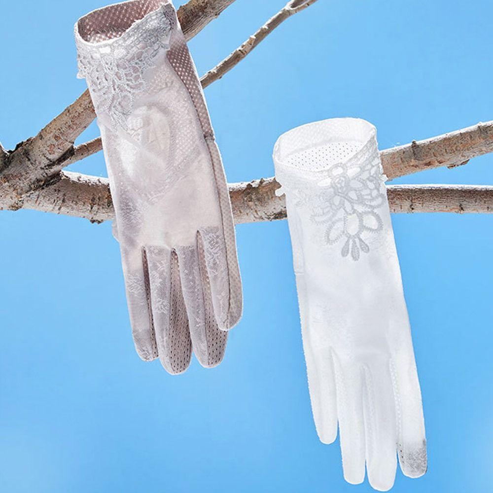 Sun Protection Sun Protection Gloves Lace Touch Screen Gloves Driving Mittens  Driving Cycling