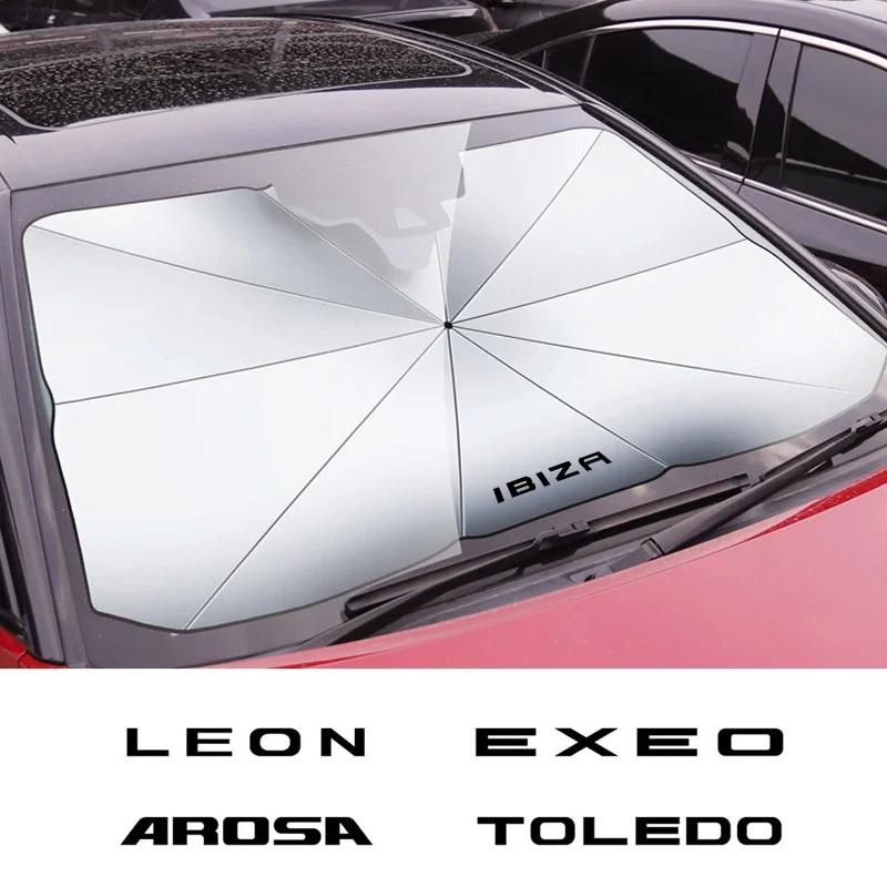 Kncr9 Car Windshield Sunshade Umbrella Car Front Shading For SEAT Ibiza Leon Arona Ateca Altea Arosa Exeo Tarraco Car Accessories