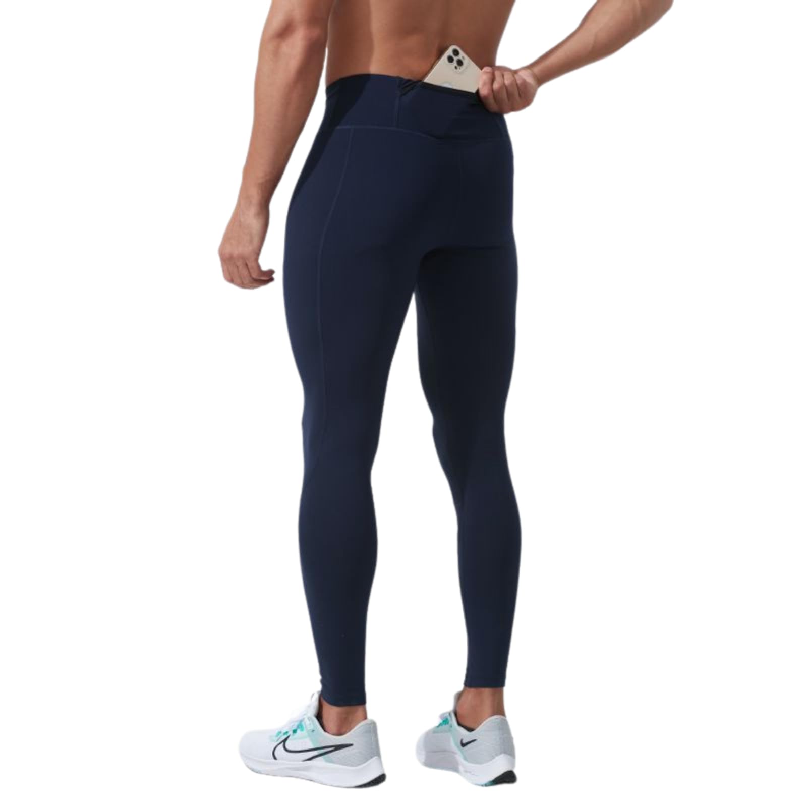 

HASECIAL Спортивные Зимние Длинные Компрессионные Леггинсы Размер Мужские Тайтсы с Флисовой Подкладкой, Нижнее Белье, Тайтсы, (ВМС, М)