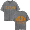 Gewaschenes Vintage Anime Haikyuu KARASUNO Merch T-Shirt Herren Cartoon Manga Oversized T-Shirt Herren Sommer Lässige Kurzarm-T-Shirts