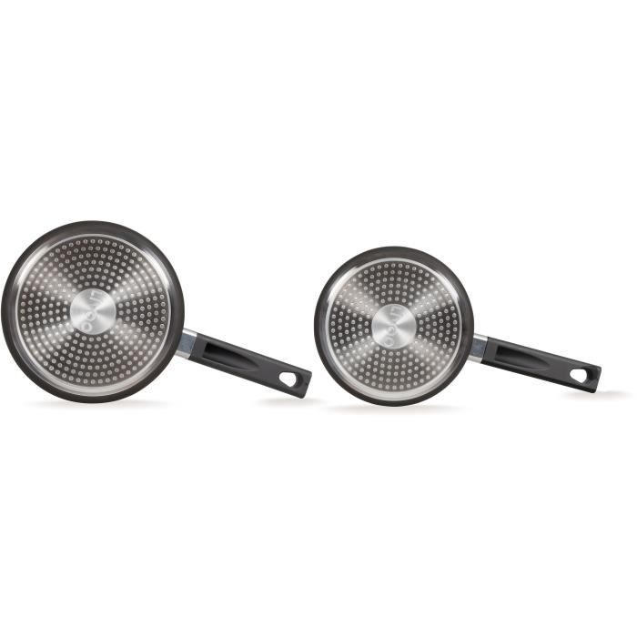 Set de 2 casseroles - LIVOO - MEP154N - Antiadhésif sans PFOA - Manche silicone - Tous feux