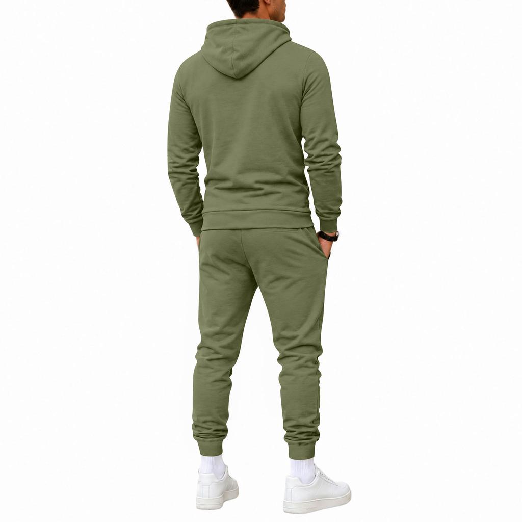 Men's Color Hoodie and Sweatpants Set Casual Athletic Wear