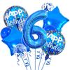Blue Birthday Balloons Set 32inch Blue Number Stars Foil Ballon Boys Happy Prince Navy Ocean 1st 2nd 3rd 4th Birthday Balloon