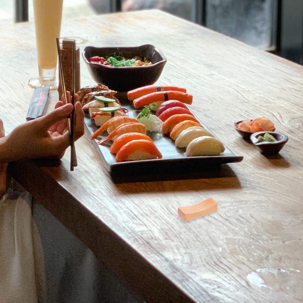 12 Stück Japanischer Stil Holz Essstäbchenablagen Löffel Gabel Messer Ständer Halter Essstäbchenablagen Geschirr