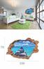 3D brick wall stickers with a sea view