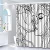 Abstract Kiss Shower Curtain: Embrace the Unique Line Art Design, Soft Fabric, and Romantic Vibes for Your Modern Bathroom
