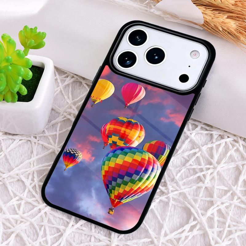 Hot Air Balloon Art Phone Case for iPhone 17 Air 16 15 11 12 14 13 Pro Max Shockproof Cover