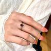 New Natural Spar Ring S925 Sterling Silver Ring Women's Two-color Gold-plated High-end Design Fashion Retro Jewelry Gift