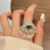Exaggerated personality of Demon Eye Tassel Ring for Women High-end Design Opening Ring Exquisite Finger Accessories