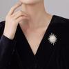 Fashionable and Elegant Brooch, High-end Women's Light Luxury Full Diamond Sunflower Brooch, Elegant Pearl Brooch
