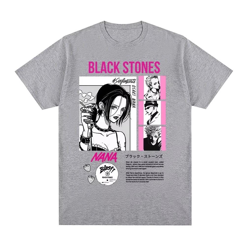 Anime Nana Osaki Černé kameny grafika Bavlna Y2k Tričko dámské Pánské Letní prodyšné Japonská Manga unisex Krátký rukáv