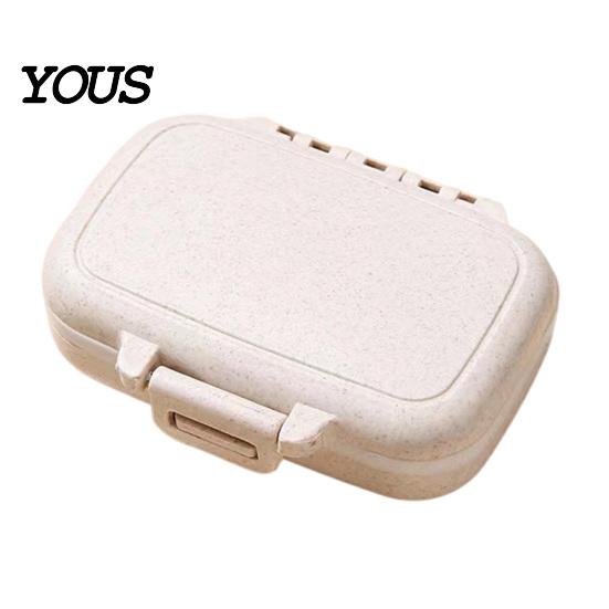 Daily Pill Box for Travel Portable Three-compartment Organizer, Moisture-proof Buckle Seal Case, Vitamin Case Purse Compact Plastic Container Morning