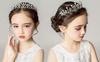 Cemellia Kinder-Krone Blume Tiara Haarschmuck, Formell, Kristall- und Perlen-Haarschmuck, Funkelnd, Perfekt für Hochzeiten, Aufführungen,
