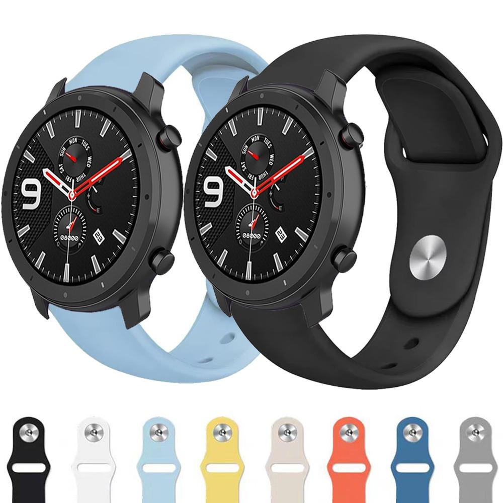 22mm 20mm Silicone Strap for Amazfit GTR 47mm/Balance 2 1/Bip 6 5/GTR 3pro Sport Bracelet for Amazfit Active 2/GTS 4 Mini 3 Band