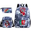 Mochila escolar de gran capacidad con correa para el hombro; set de tres piezas para estuche de lápices de estudiante