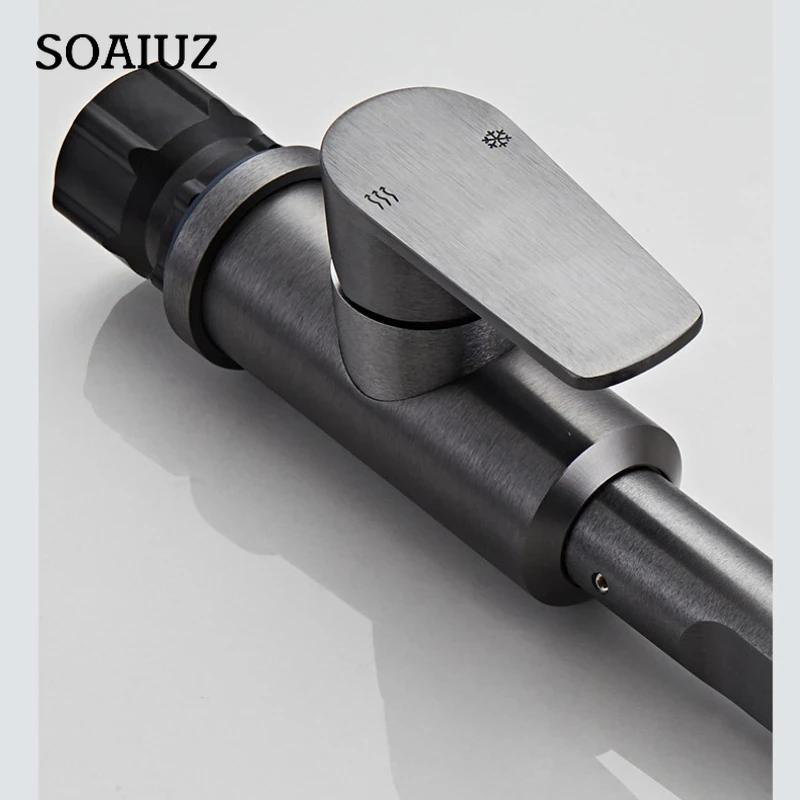 Kitchen Sink Faucet Space Aluminum Alloy Material Can Rotate 360 ° Hot and Cold Mixing Faucet