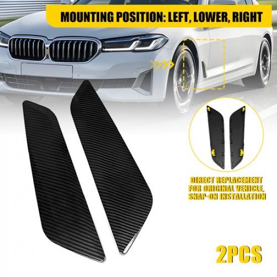 2X Carbon Fiber Side Fender Air Duct Vent Trims For BMW 530I Sedan G30 2017- 2x Carbon Fiber Fender Ai