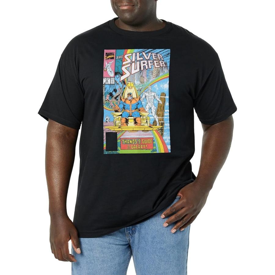 Marvel Big & Tall Classic Thanos Galaxy Guide Men s Tops Short Sleeve Tee Shirt S чёрный
