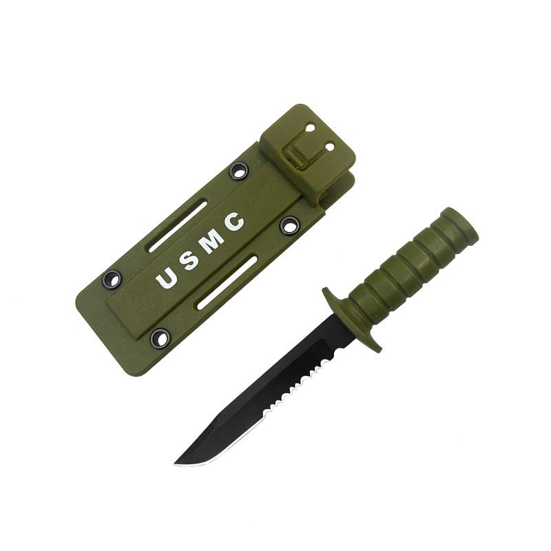 Survival Straight Knife Sawtooth Blade  Portable Mini Necklace Tactical Knife for  Hunting Camping with Scabbard