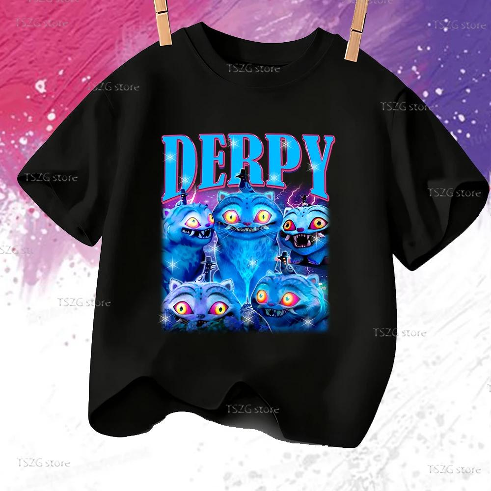 Summer Vintage KPop Demon Hunters Pet Tiger Cartoon Children T-Shirt Anime Short Sleeve Girl Boy Tee Shirt Cute Tops Kid Clothes