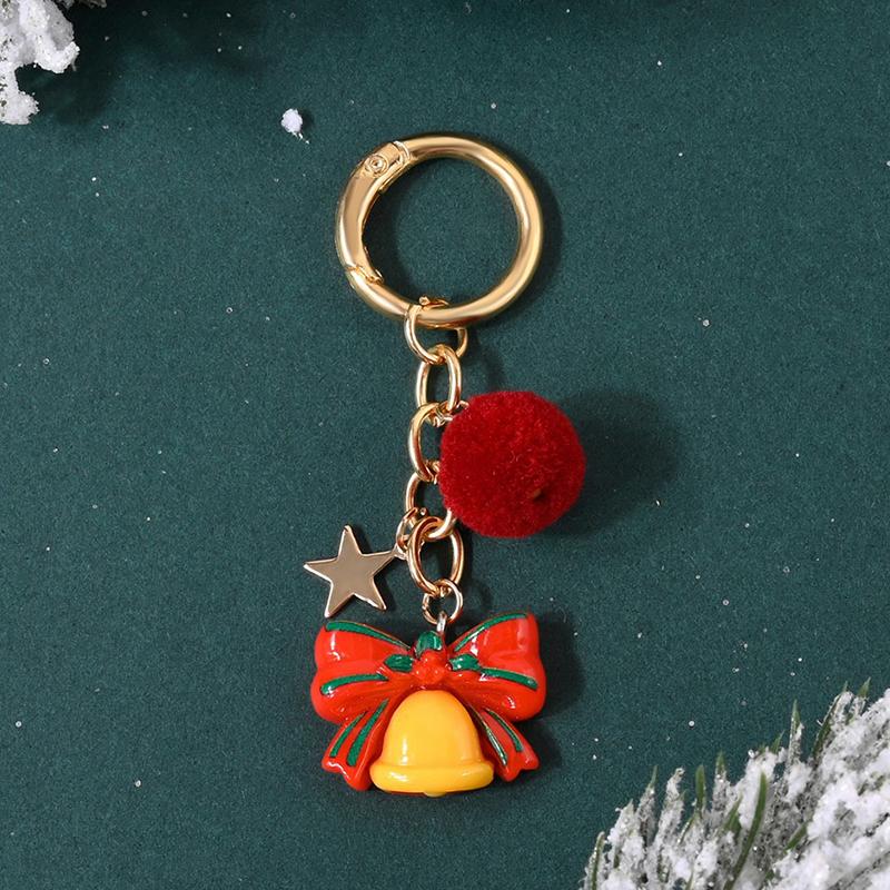 New Christmas Tree Santa Claus Keychains Bag Charm For Women Exquisite Bag Pendant Car Key Ring Jewelry Christmas Gift