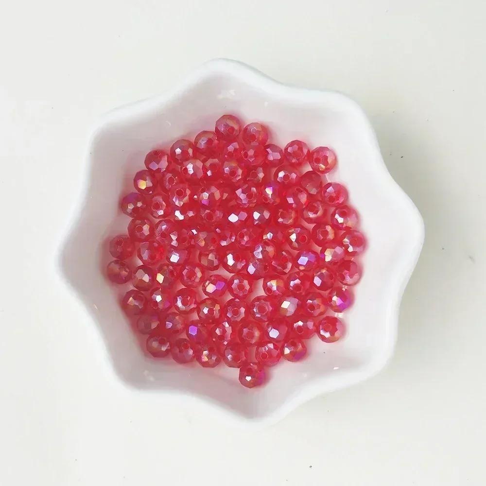 50pcs Translucent Czech Crystal Glass Bead Faceted Colorful Spacer Bead for Jewelry Making DIY Bracelet Necklace Accessories