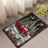 Charming Snowman & Red Truck Area Rug - Soft, Comfortable Polyester Carpet for Home Decor, Perfect Gift Idea,