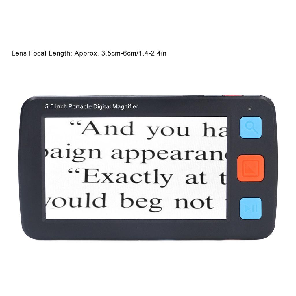 5.0in Electronic Digital Magnifier Portable Reading Aid 4X‑32X Zoom 17 Color Mode Folding Handle for Low